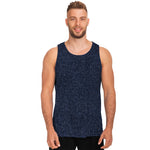 Dark Blue Denim Jeans Print Men's Tank Top