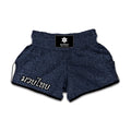 Dark Blue Denim Jeans Print Muay Thai Boxing Shorts