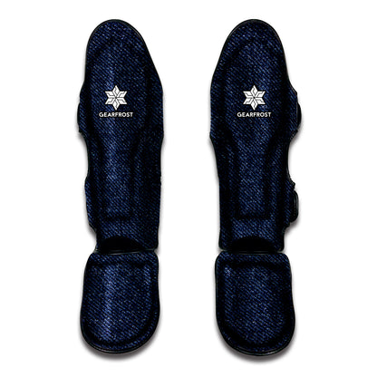 Dark Blue Denim Jeans Print Muay Thai Shin Guard