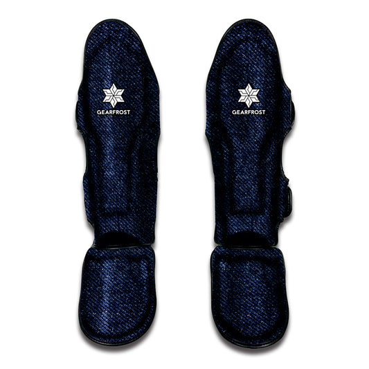 Dark Blue Denim Jeans Print Muay Thai Shin Guard