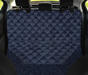 Dark Blue Denim Jeans Print Pet Car Back Seat Cover