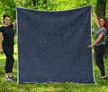 Dark Blue Denim Jeans Print Quilt