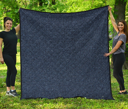 Dark Blue Denim Jeans Print Quilt