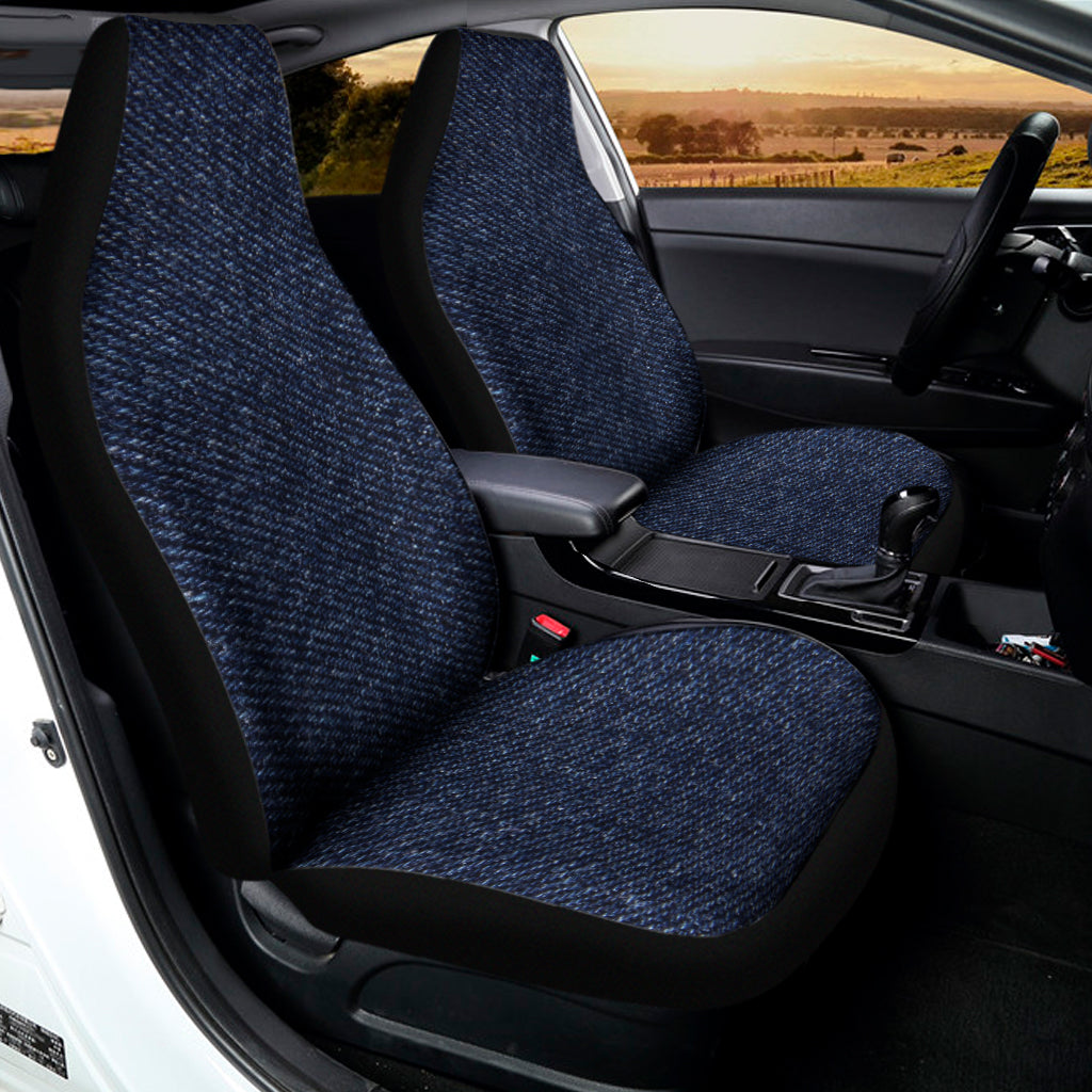 Dark Blue Denim Jeans Print Universal Fit Car Seat Covers