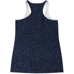 Dark Blue Denim Jeans Print Women's Racerback Tank Top
