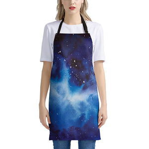 Dark Blue Galaxy Space Print Apron