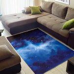 Dark Blue Galaxy Space Print Area Rug GearFrost