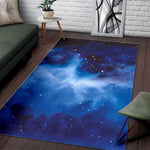Dark Blue Galaxy Space Print Area Rug GearFrost