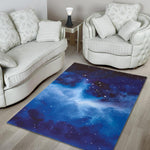 Dark Blue Galaxy Space Print Area Rug GearFrost