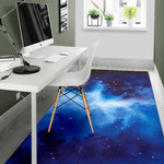 Dark Blue Galaxy Space Print Area Rug GearFrost