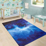Dark Blue Galaxy Space Print Area Rug GearFrost