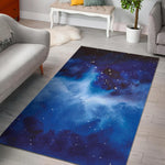 Dark Blue Galaxy Space Print Area Rug GearFrost