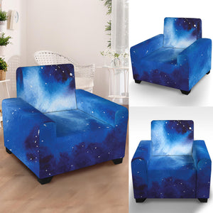 Dark Blue Galaxy Space Print Armchair Slipcover