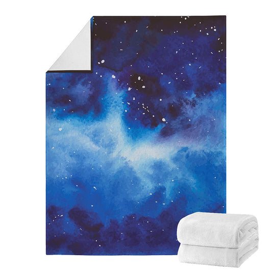 Dark Blue Galaxy Space Print Blanket