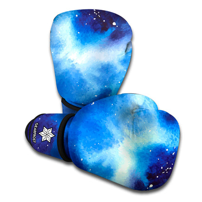 Dark Blue Galaxy Space Print Boxing Gloves