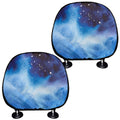 Dark Blue Galaxy Space Print Car Headrest Covers