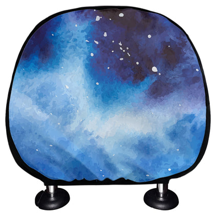 Dark Blue Galaxy Space Print Car Headrest Covers