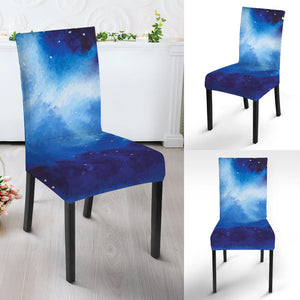 Dark Blue Galaxy Space Print Dining Chair Slipcover