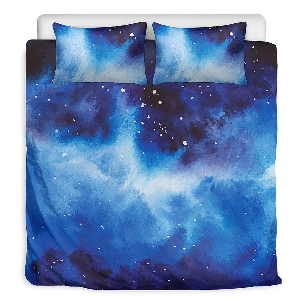 Dark Blue Galaxy Space Print Duvet Cover Bedding Set