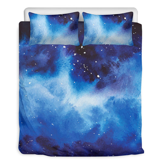 Dark Blue Galaxy Space Print Duvet Cover Bedding Set