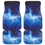 Dark Blue Galaxy Space Print Front and Back Car Floor Mats