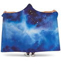 Dark Blue Galaxy Space Print Hooded Blanket