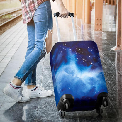 Dark Blue Galaxy Space Print Luggage Cover GearFrost