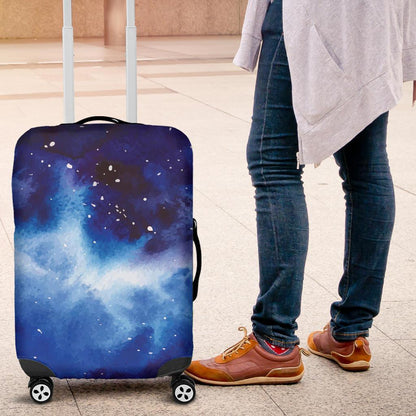 Dark Blue Galaxy Space Print Luggage Cover GearFrost