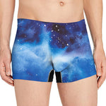 Dark Blue Galaxy Space Print Men's Boxer Briefs