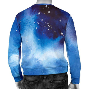 Dark Blue Galaxy Space Print Men's Crewneck Sweatshirt GearFrost