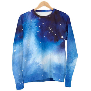 Dark Blue Galaxy Space Print Men's Crewneck Sweatshirt GearFrost