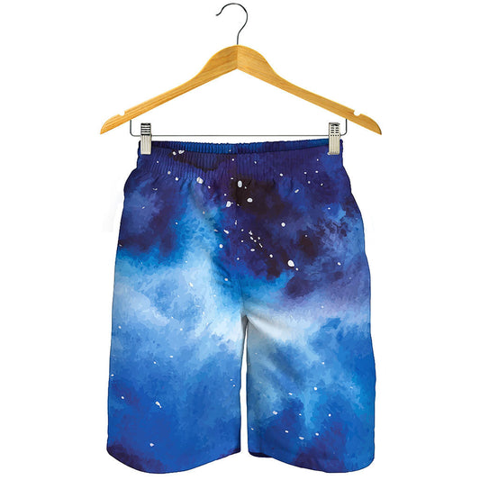 Dark Blue Galaxy Space Print Men's Shorts