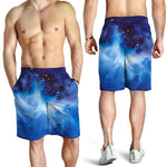 Dark Blue Galaxy Space Print Men's Shorts