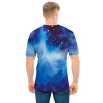 Dark Blue Galaxy Space Print Men's T-Shirt