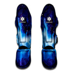 Dark Blue Galaxy Space Print Muay Thai Shin Guard