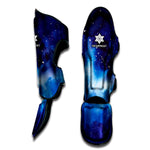 Dark Blue Galaxy Space Print Muay Thai Shin Guard