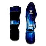 Dark Blue Galaxy Space Print Muay Thai Shin Guard