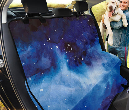 Dark Blue Galaxy Space Print Pet Car Back Seat Cover