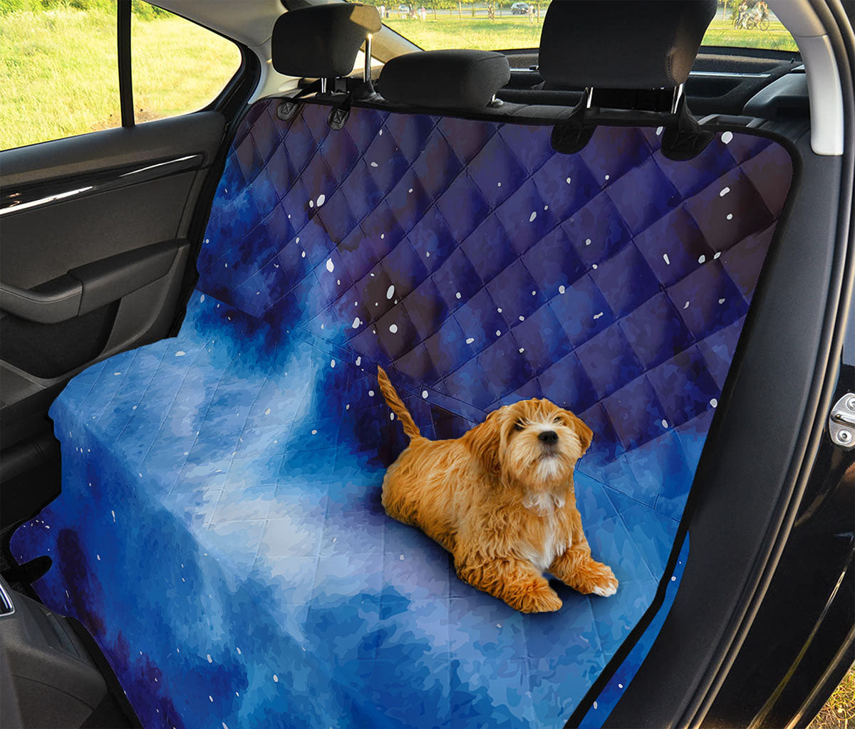 Dark Blue Galaxy Space Print Pet Car Back Seat Cover