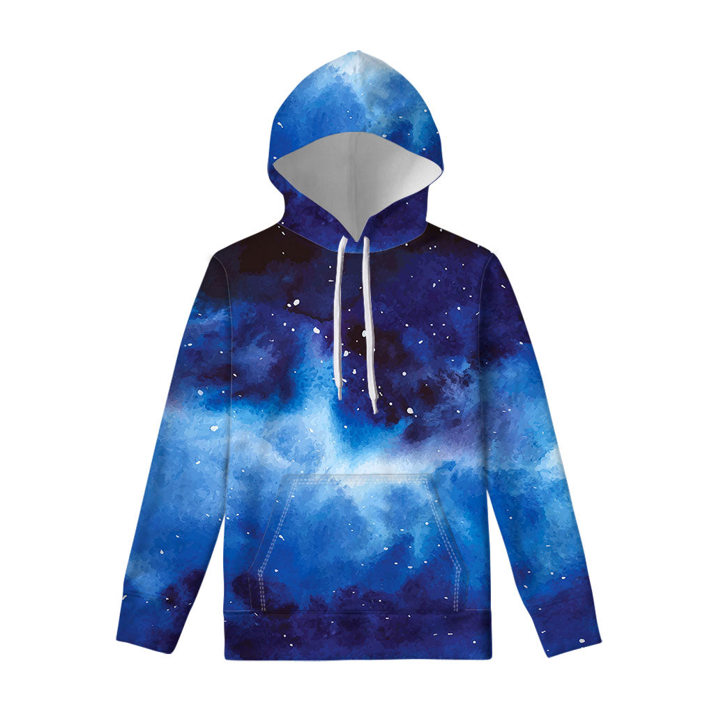 Dark Blue Galaxy Space Print Pullover Hoodie