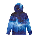 Dark Blue Galaxy Space Print Pullover Hoodie