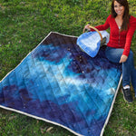 Dark Blue Galaxy Space Print Quilt