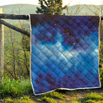 Dark Blue Galaxy Space Print Quilt