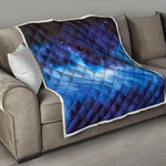 Dark Blue Galaxy Space Print Quilt