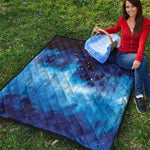 Dark Blue Galaxy Space Print Quilt