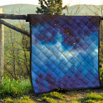 Dark Blue Galaxy Space Print Quilt