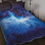 Dark Blue Galaxy Space Print Quilt Bed Set