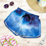 Dark Blue Galaxy Space Print Women's Shorts