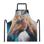 Dark Blue Horse Painting Print Apron