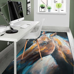 Dark Blue Horse Painting Print Area Rug